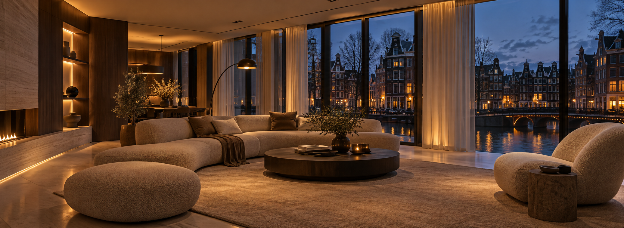 Sfeerimpressie van een modern interieur met geïntegreerde verlichting